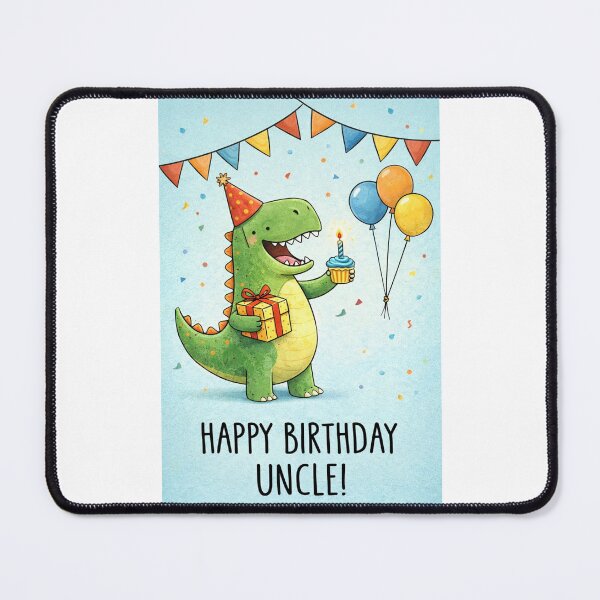 Item preview, Happy Birthday Uncle Cute Dinosaur Cupcake Party designed and sold by Places On Earth.