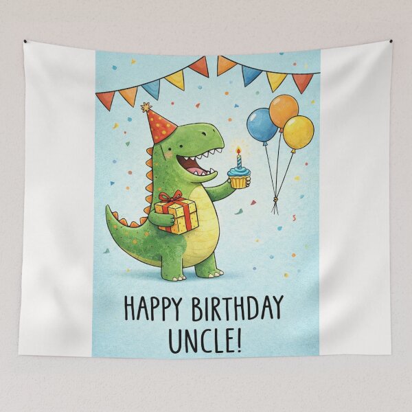 Item preview, Happy Birthday Uncle Cute Dinosaur Cupcake Party designed and sold by Places On Earth.