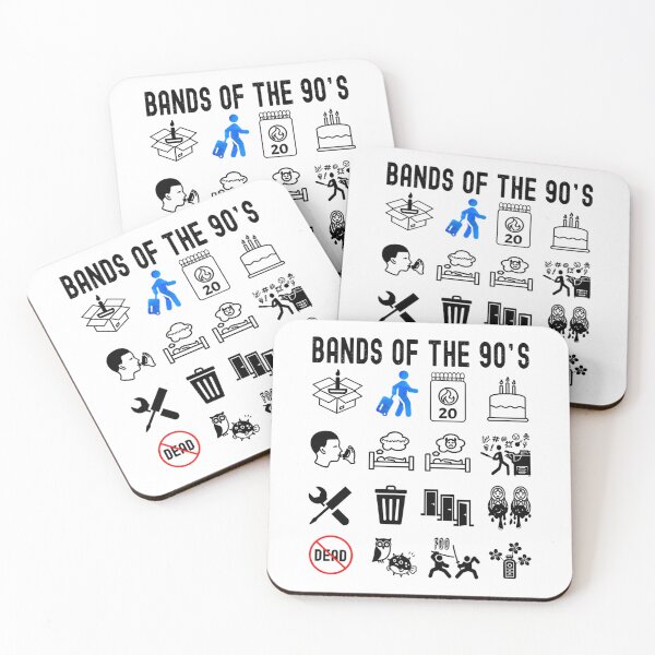 Item preview, Nerdy More Iconic 90S Alt Rock Band Icons Black Text designed and sold by creativefactory.