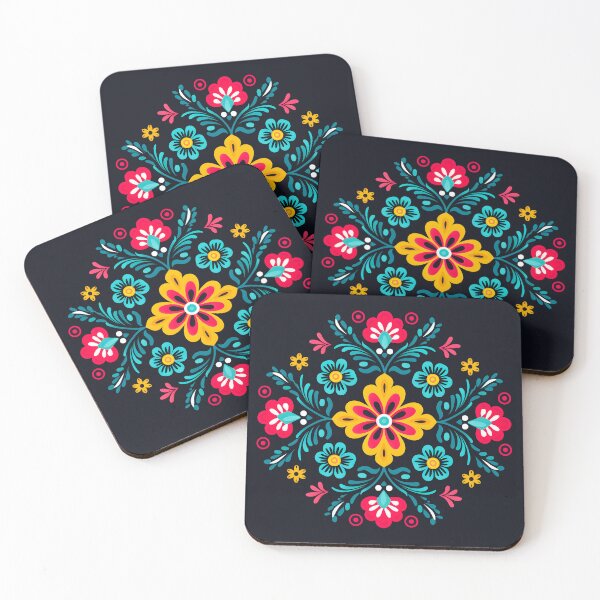 Item preview, Hungarian Folk Flower Design In Blue And Red Color designed and sold by xiao xuans.