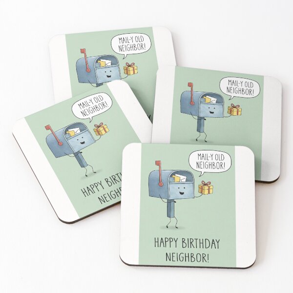 Item preview, Happy Birthday Neighbor Cute Mailbox Pun designed and sold by Places On Earth.