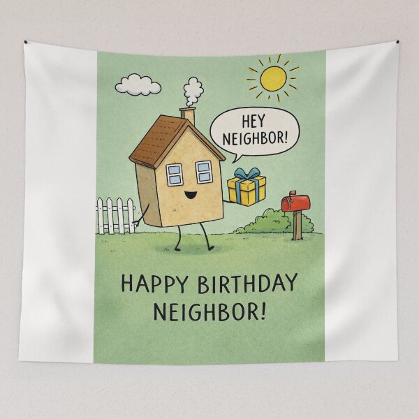 Item preview, Happy Birthday Neighbor Cute House Gift  designed and sold by Places On Earth.
