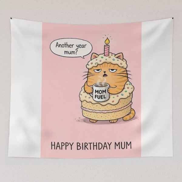 Item preview, Happy Birthday Mum Funny Cat Cake Mom Fuel designed and sold by Places On Earth.