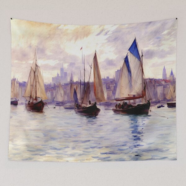 Item preview, Boats in the Port of Le Havre, 1883 designed and sold by artdesignsnow.