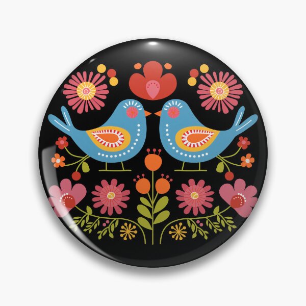 Item preview, Mexican Colorful Birds Folk Flowers Art designed and sold by xiao xuans.