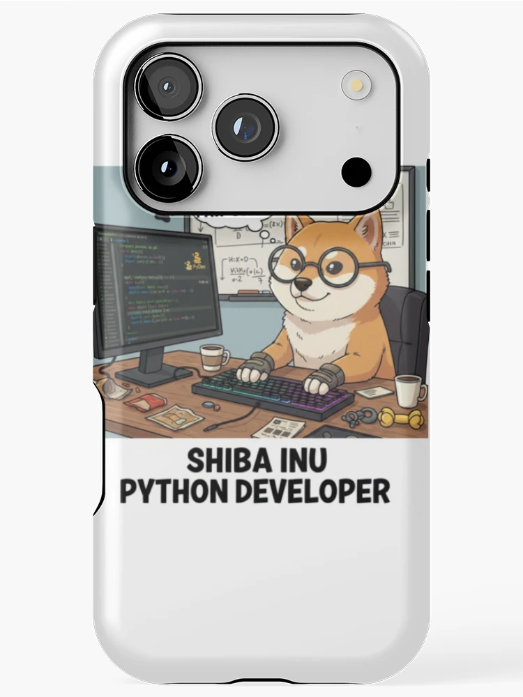 Thumbnail 1 of 4, iPhone Case, Shiba Inu Dog Python Programmer Coding Developer designed and sold by craftedd.