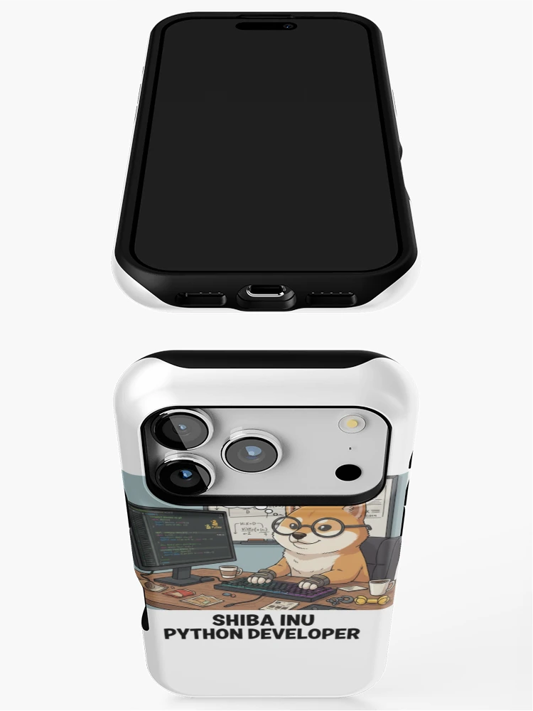 Thumbnail 3 of 4, iPhone Case, Shiba Inu Dog Python Programmer Coding Developer designed and sold by craftedd.
