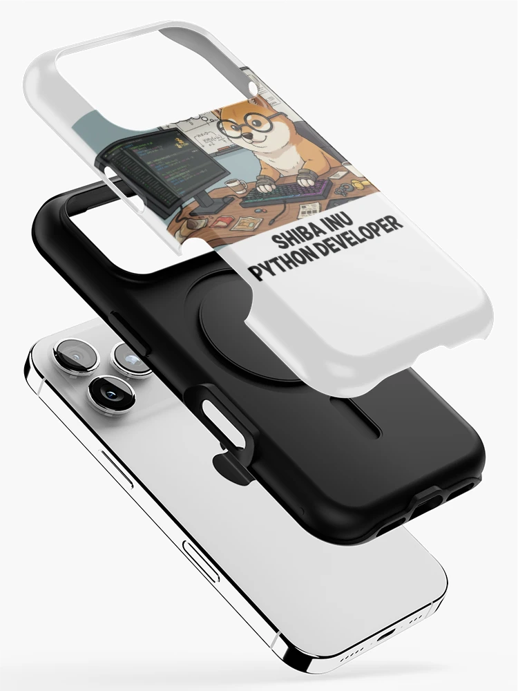 Thumbnail 2 of 4, iPhone Case, Shiba Inu Dog Python Programmer Coding Developer designed and sold by craftedd.