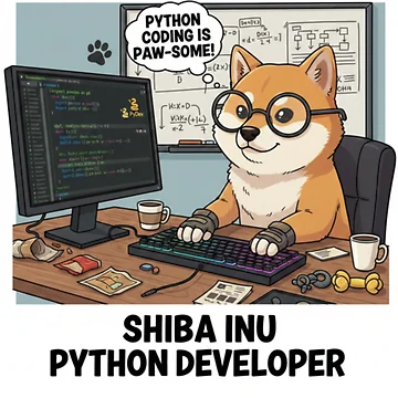 Artwork thumbnail, Shiba Inu Dog Python Programmer Coding Developer by craftedd