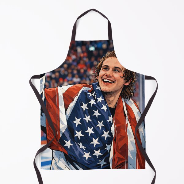 Item preview, Hockey player Jack Hughes at the Olympics and his broken tooth (fan art) designed and sold by PopCultureAndStuff.