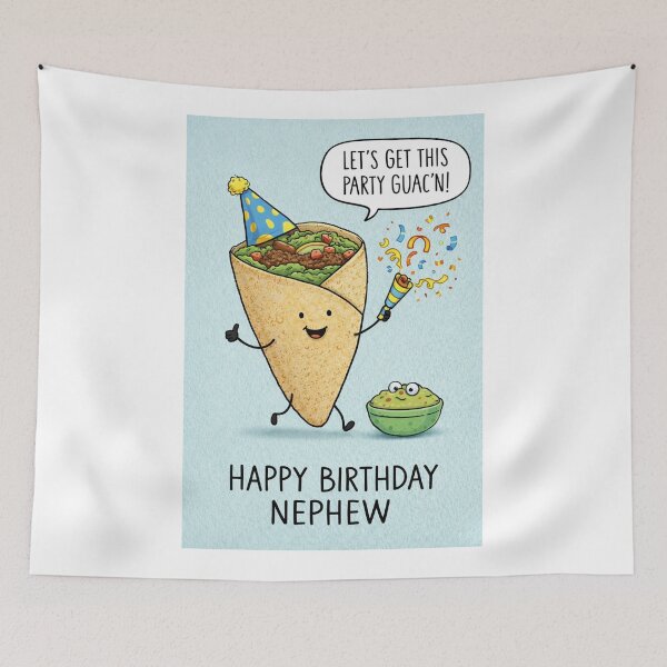 Item preview, Happy Birthday Nephew Funny Burrito Guac Party designed and sold by Aryabek.