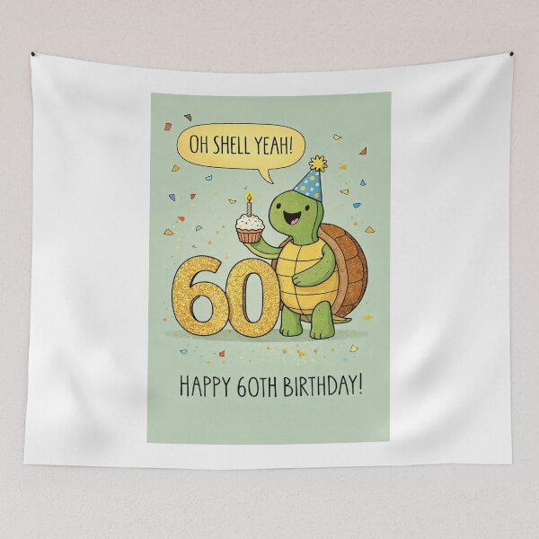 Item preview, Happy 60th Birthday Turtle Oh Shell Yeah designed and sold by Aryabek.
