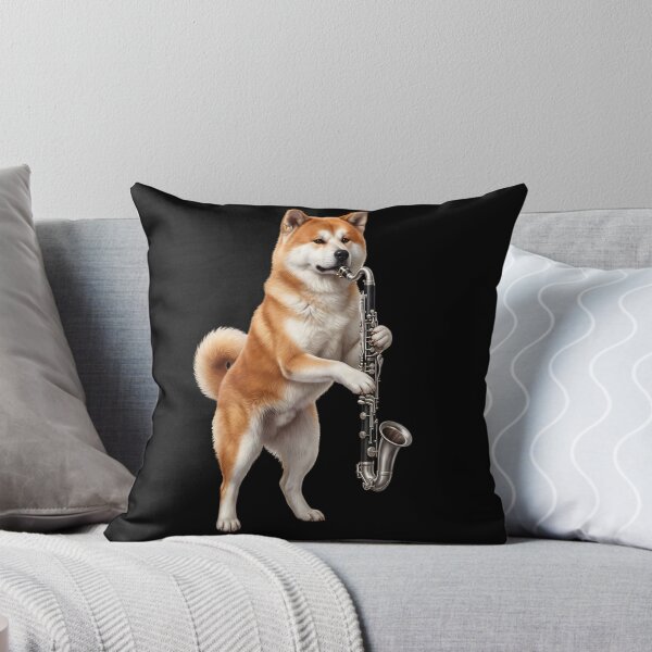 Aperçu de l'œuvre Akita jouant de la clarinette basse, clarinettiste basse, amoureux des chiens créée et vendue par TerryConnells.