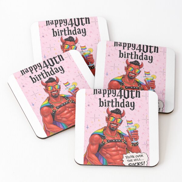 Item preview, Happy 40th Birthday Rainbow Devil Pride Humor designed and sold by Aryabek.