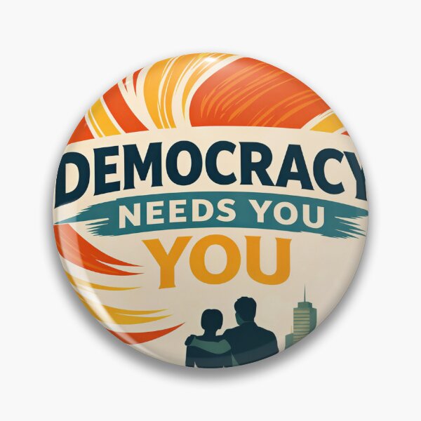 Item preview, Democracy Needs You Shirt – Retro Political Poster Design – Vintage Activism Graphic Tee designed and sold by Jogi77.