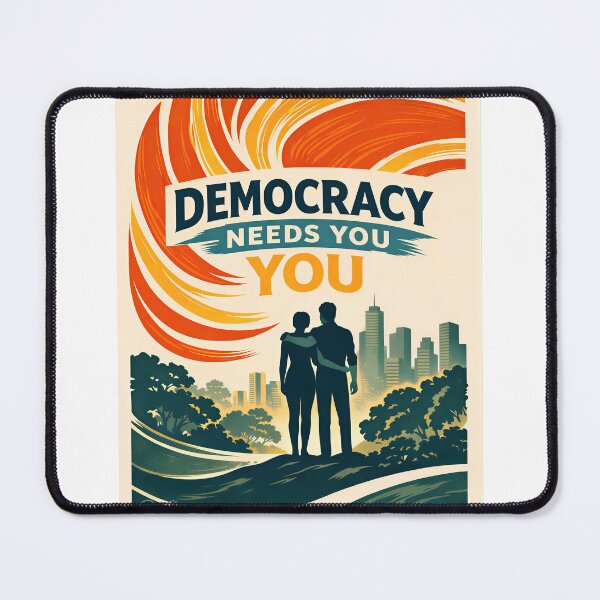 Item preview, Democracy Needs You Shirt – Retro Political Poster Design – Vintage Activism Graphic Tee designed and sold by Jogi77.
