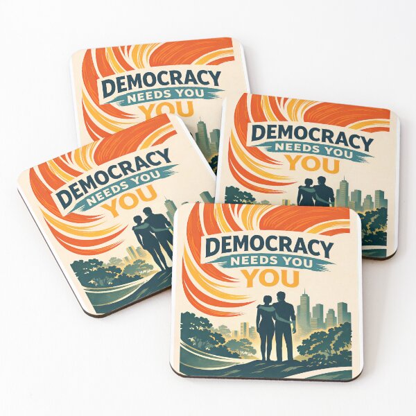 Item preview, Democracy Needs You Shirt – Retro Political Poster Design – Vintage Activism Graphic Tee designed and sold by Jogi77.