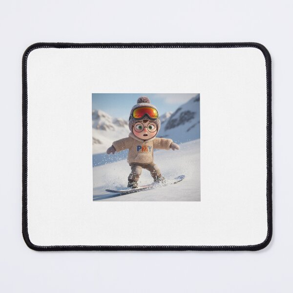 Item preview, Cute Snowboard Boy – Adorable Winter Adventure 3D Cartoon designed and sold by TrendTonic1.