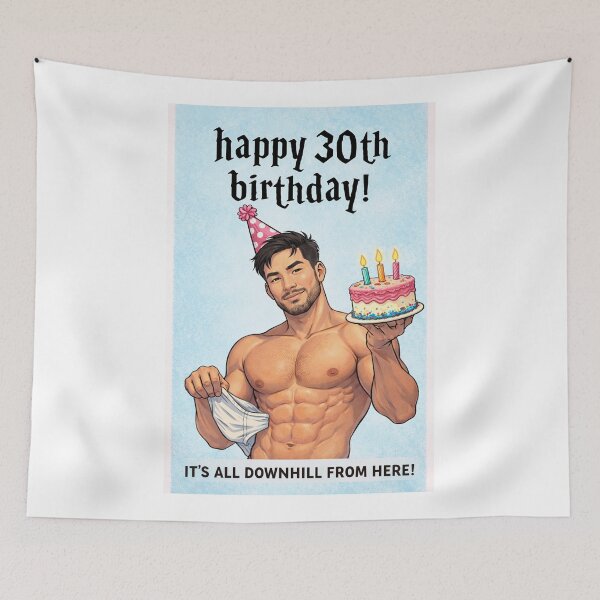Item preview, Happy 30th Birthday It’s All Downhill From Here Gay Humor designed and sold by Aryabek.