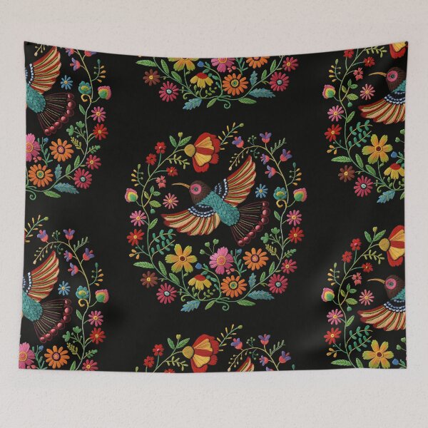 Item preview, Mexican Embroidery Pattern Art Birds Flowers designed and sold by xiao xuans.