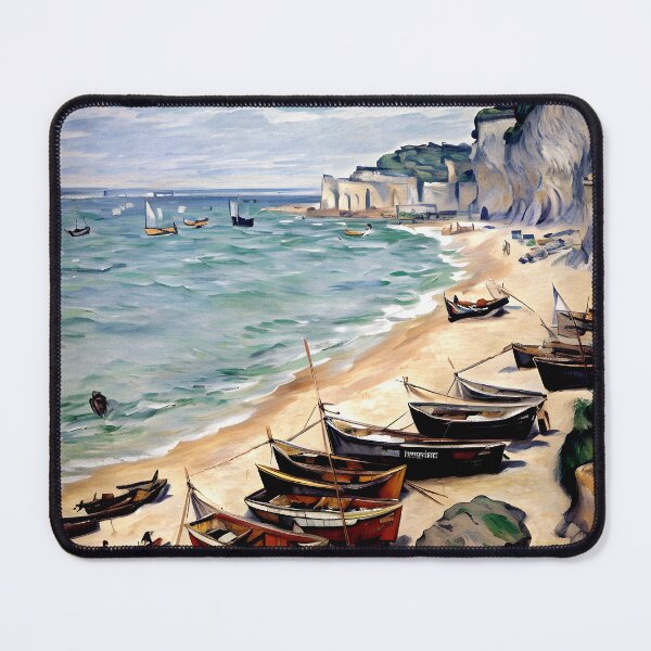 Item preview, Boats on the Beach at Étretat designed and sold by artdesignsnow.