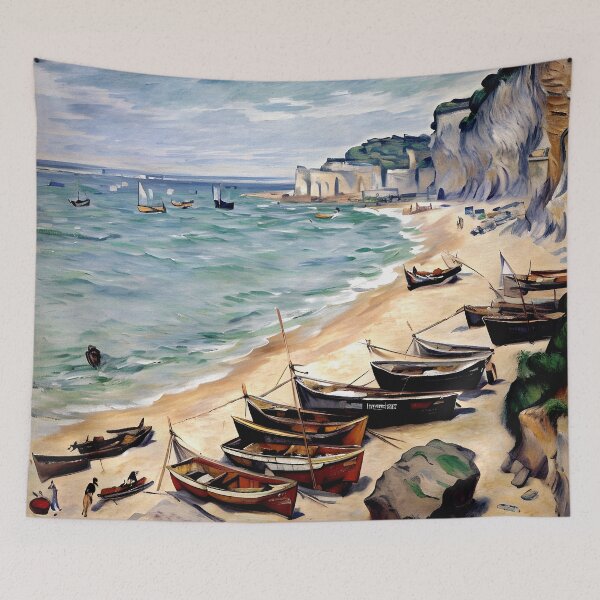 Item preview, Boats on the Beach at Étretat designed and sold by artdesignsnow.