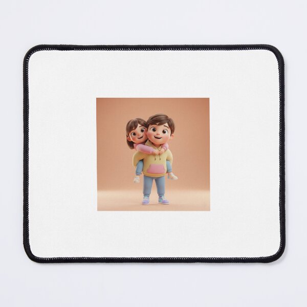 Item preview, Cute Sibling Love – Adorable 3D Brother and Sister Cartoon designed and sold by TrendTonic1.