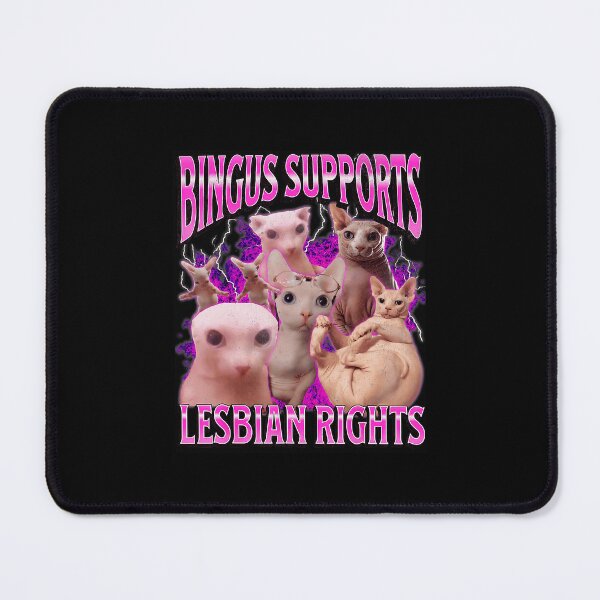 Item preview, Bingus Supports Lesbian Rights Funny Cat Meme Bootleg designed and sold by tadmercado.