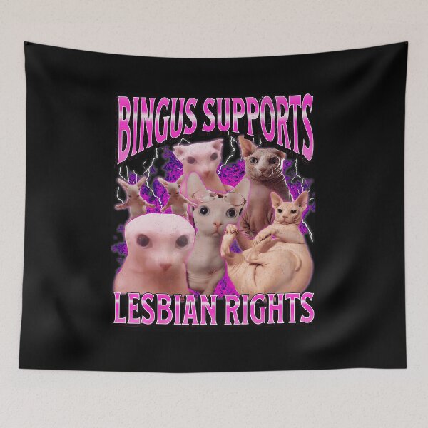 Item preview, Bingus Supports Lesbian Rights Funny Cat Meme Bootleg  designed and sold by tadmercado.