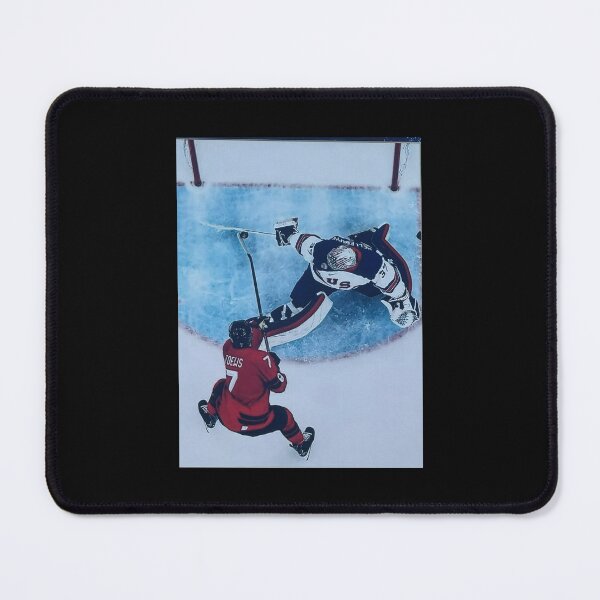 Item preview, Connor Hellebuyck Ice Hockey Gold Medal Save Golden Moment Vintage designed and sold by StickLoveFamily.