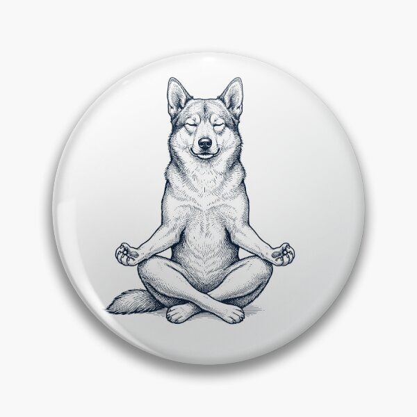 Item preview, Vintage Norwegian Buhund Yoga Lotus Meditation Dog Lover designed and sold by DoodleTortle.