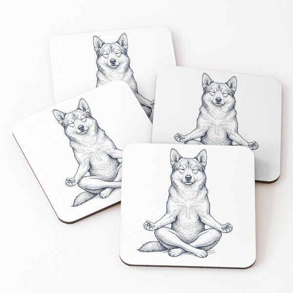 Item preview, Vintage Norwegian Buhund Yoga Lotus Meditation Dog Lover designed and sold by DoodleTortle.