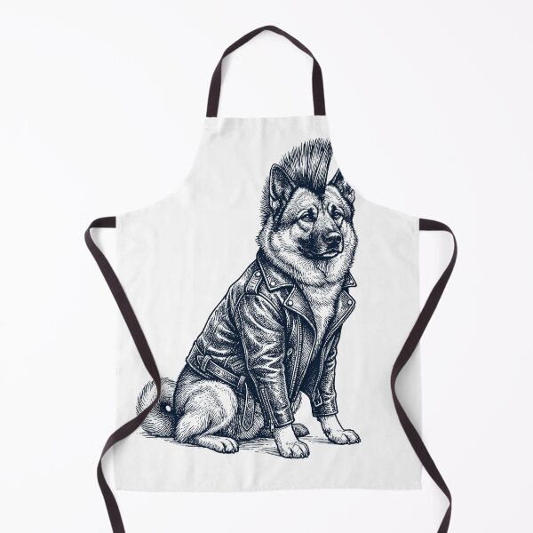 Item preview, Vintage Norwegian Elkhound Punk Mowhawk Dog Mom Dad designed and sold by DoodleTortle.