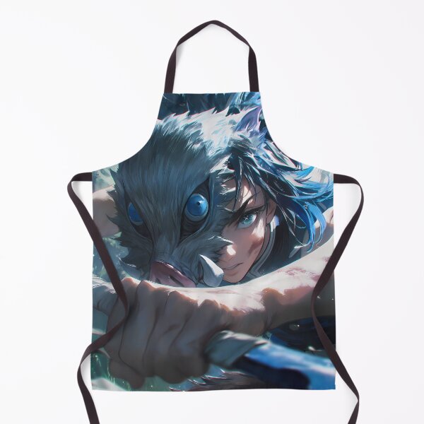 Item preview, Inosuke Hashibira Demon Slayer Boar Mask Wild Blue Eyes Action Pose designed and sold by 108Recordings.