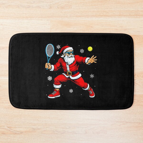 Item preview, Santa Playing Paddle Tennis Christmas Action Holiday  designed and sold by WayTBeenkenArt.