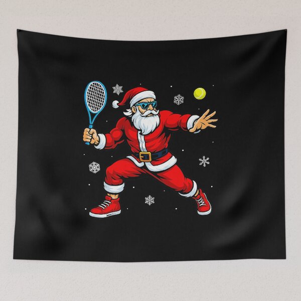 Item preview, Santa Playing Paddle Tennis Christmas Action Holiday  designed and sold by WayTBeenkenArt.
