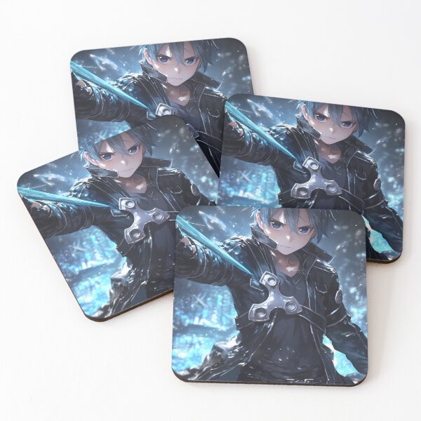 Item preview, Kirito Sword Art Online Blue Glow Sci Fi Night Portrait designed and sold by 108Recordings.