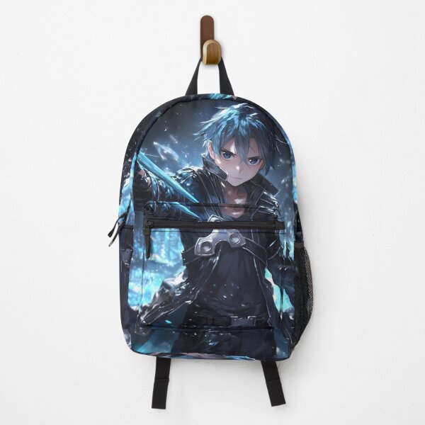 Item preview, Kirito Sword Art Online Blue Glow Sci Fi Night Portrait designed and sold by 108Recordings.