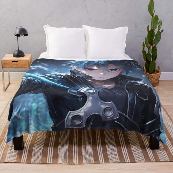 Item preview, Kirito Sword Art Online Blue Glow Sci Fi Night Portrait designed and sold by 108Recordings.