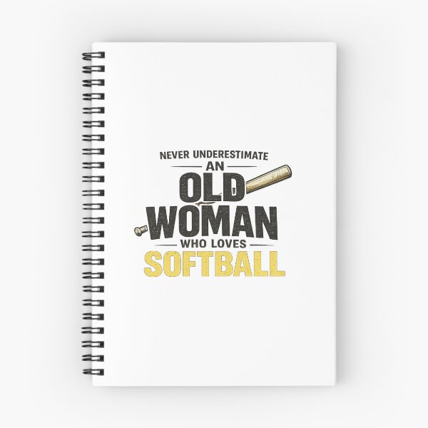Item preview, Never Underestimate Old Woman Plays Softball designed and sold by Pawsome Quotes.
