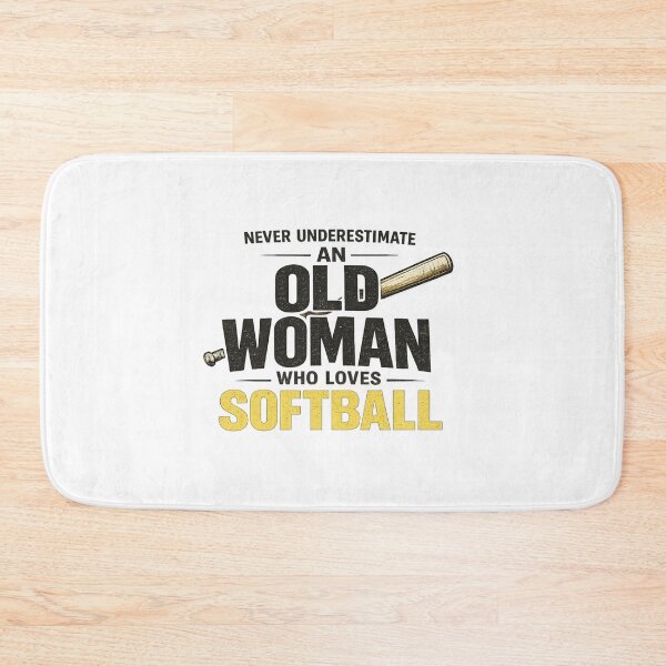 Item preview, Never Underestimate Old Woman Plays Softball designed and sold by Pawsome Quotes.