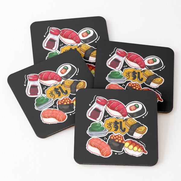 Item preview, Doodle kawaii sushi set cute japanese graphic elements designed and sold by lazypencil.art.