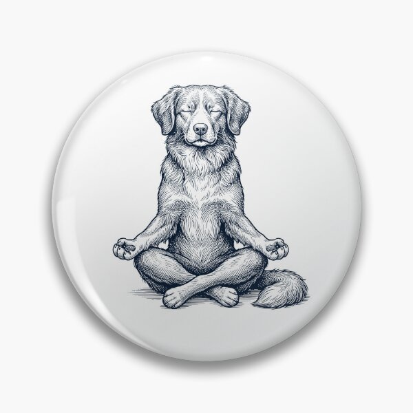 Item preview, Vintage Nova Scotia Duck Tolling Retriever Yoga Lotus Meditation Dog Lover designed and sold by DoodleTortle.