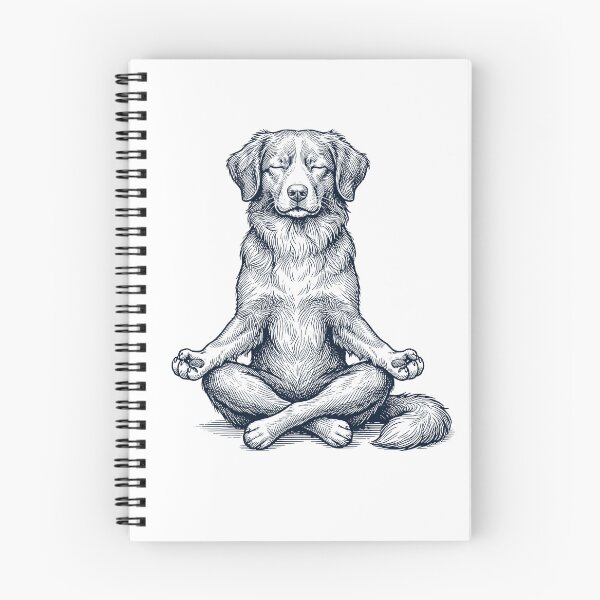 Item preview, Vintage Nova Scotia Duck Tolling Retriever Yoga Lotus Meditation Dog Lover designed and sold by DoodleTortle.