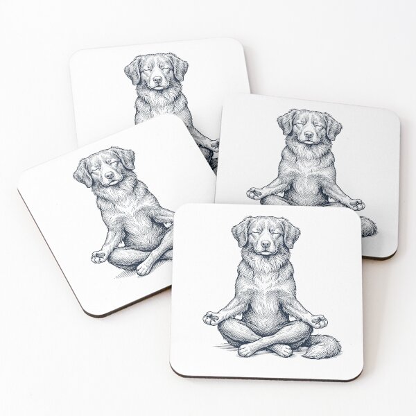 Item preview, Vintage Nova Scotia Duck Tolling Retriever Yoga Lotus Meditation Dog Lover designed and sold by DoodleTortle.