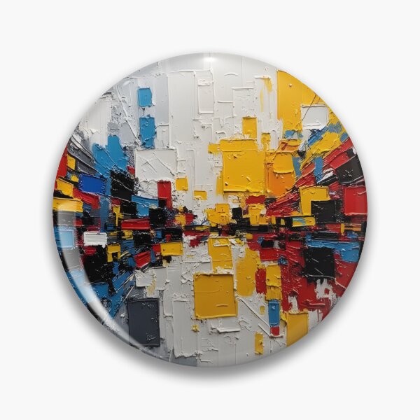 Item preview, Vibrant Geometric Abstract – Bold Impasto Palette Knife Painting | Modern Colorful Wall Art designed and sold by Nene's design.