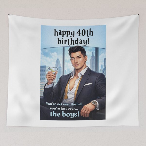 Item preview, Happy 40th Birthday Over the Boys Funny Milestone designed and sold by Aryabek.