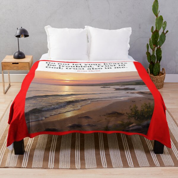 Item preview, Inspirational Beach Sunset with Jesus Quote designed and sold by Bensoncreatives.