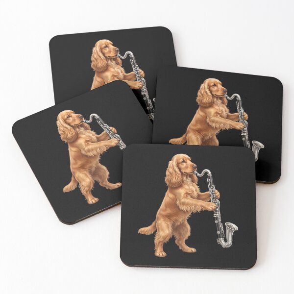 Aperçu de l'œuvre Cocker Spaniel jouant de la clarinette basse, clarinettiste basse, amoureux des chiens créée et vendue par TerryConnells.