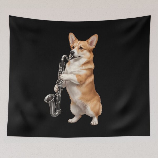 Item preview, Corgi Playing Bass Clarinet Player Bass Clarinetist Dog Lover designed and sold by TerryConnells.